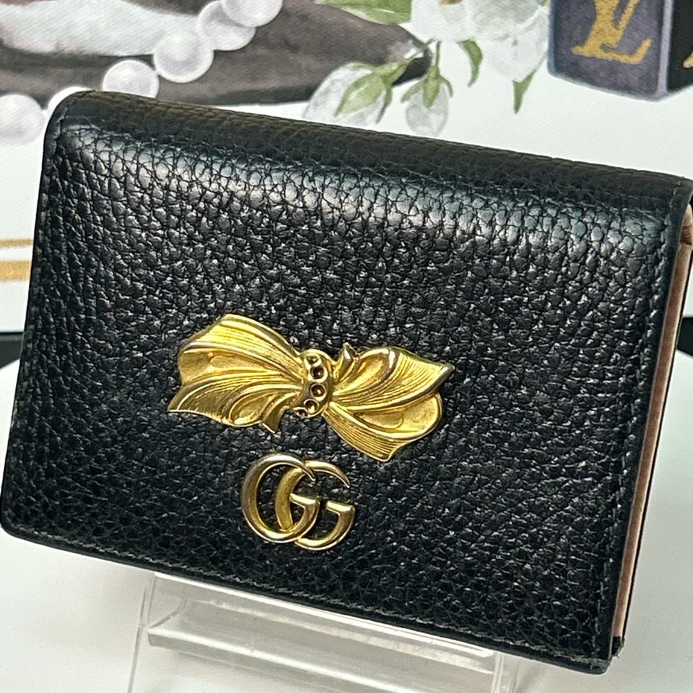 GUCCI GG Marmont Bow Leather Compact Wallet 🤩🔥 - Picture 3 of 17